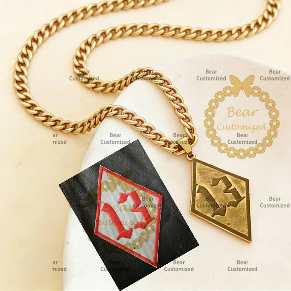 Collier personnalisé avec logo gravé MC, pendentif nom dessin animé DIY, en acier inoxydable, accessoires de mode pour le cou