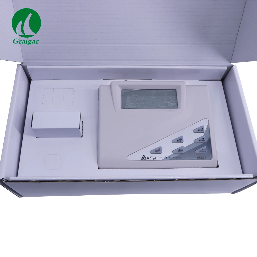 AZ86501 مقياس درجة الحموضة للمختبر 0.00 ~ 14.00 درجة الحموضة الرقمية/mV/درجة الحرارة. متر متعدد الوظائف مقياس جودة المياه