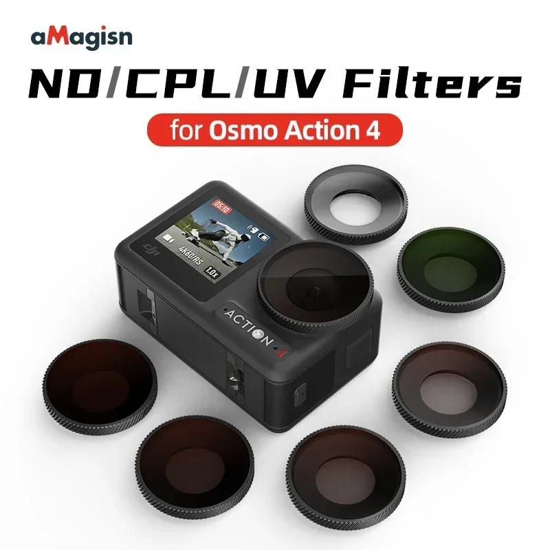 4 pak Set Filter lensa ND8 ND16 ND32 ND64 untuk DJI Osmo aksi 4 HD optik kaca UV CPL tahan air aksesori kamera Filter lensa