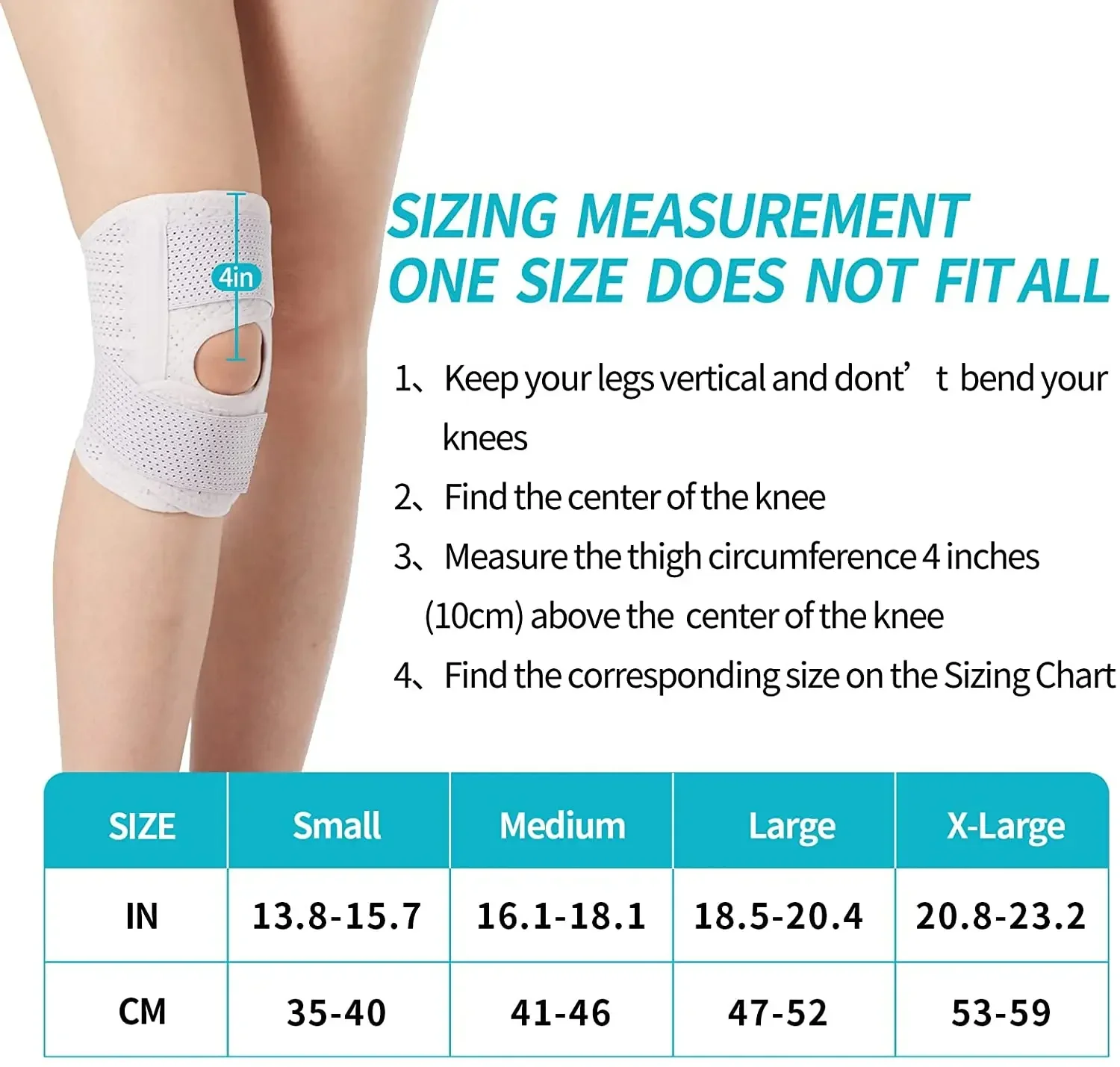 Knee Braces for Knee Pain Women Men,Open Patella Knee Compression Sleeve with Adjustable Straps for Working Out,Knee Support