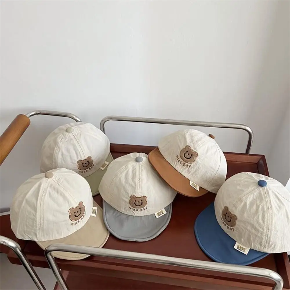 

Ins Summer Bear Baseball Cap Soft Thin Baby Peaked Hat Quick-drying Breathable Children Sunscreen Cap Toddler