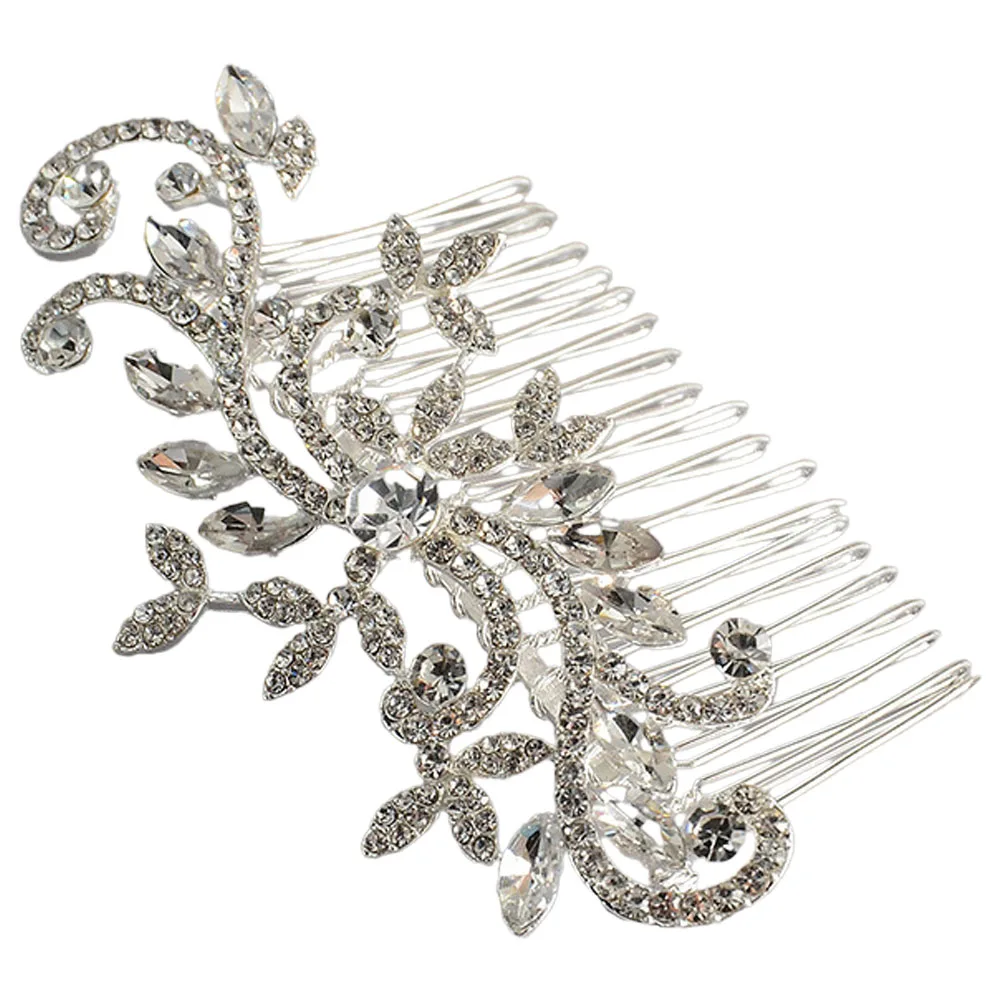 

1Pc Bridal Rhinestone Hair Comb Comfortable Lightweight Design Shimmering Crystal Hairpiece European Style Wedding Accessories