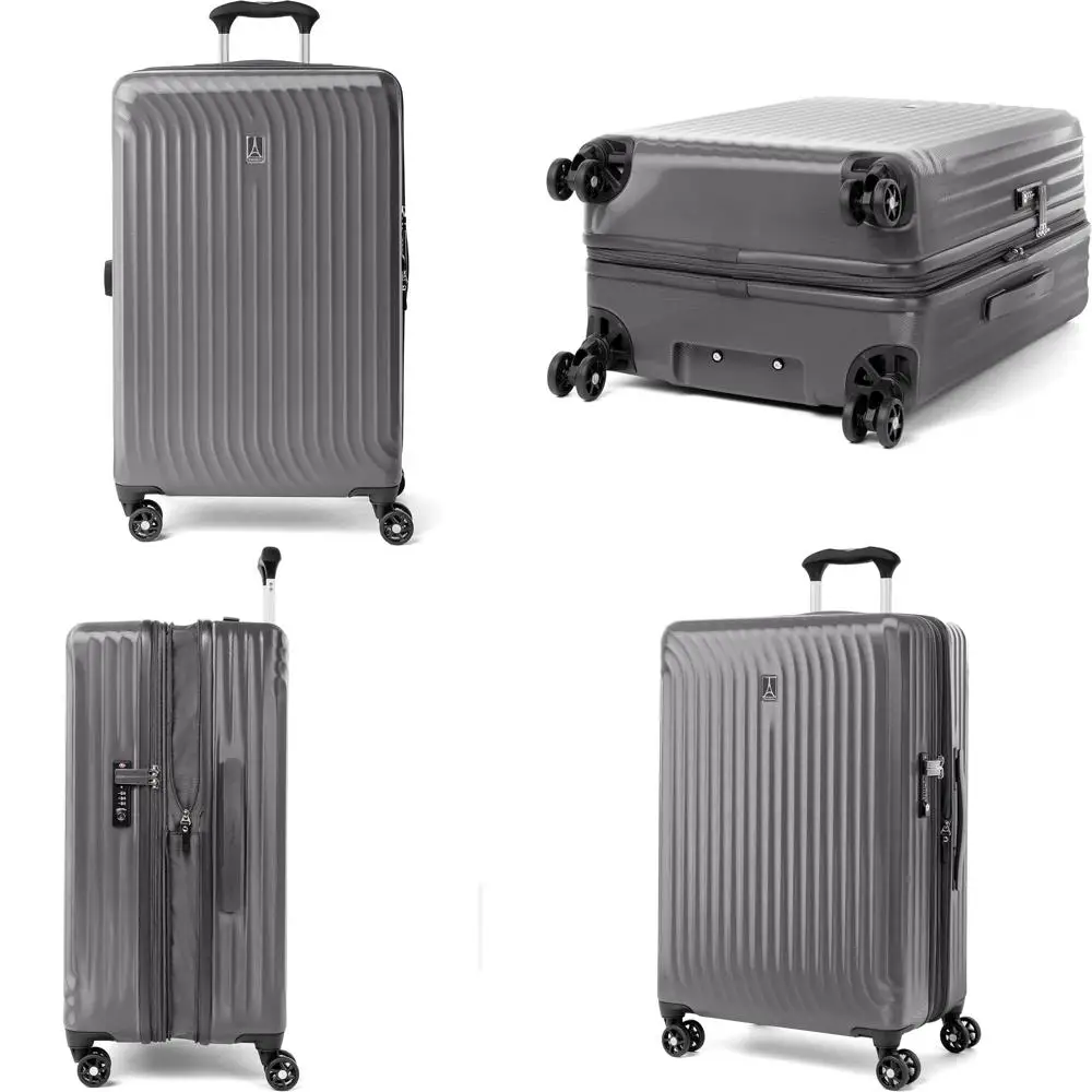 

Lightweight Expandable Hardshell Polycarbonate Spinner Luggage, 8 Wheels, Large Capacity Suitcase, Shaded Design