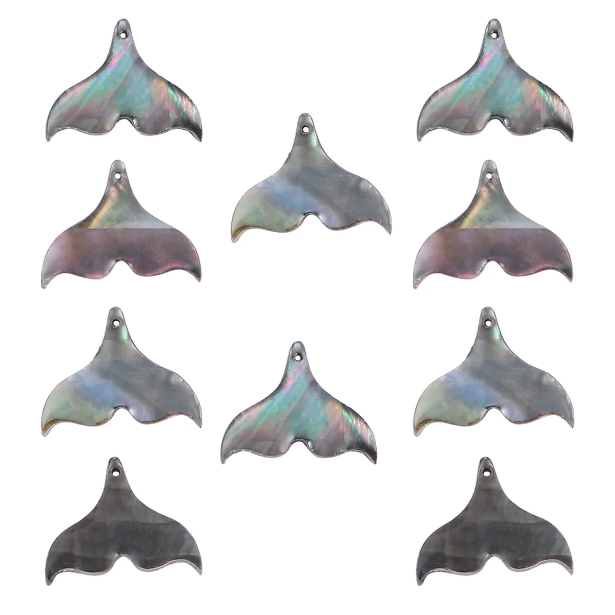 

10 Pcs Colorful Fishtail Shell Jewelry Parts Lightweight Durable Large Hole Pendant Earrings Keychain Accessories