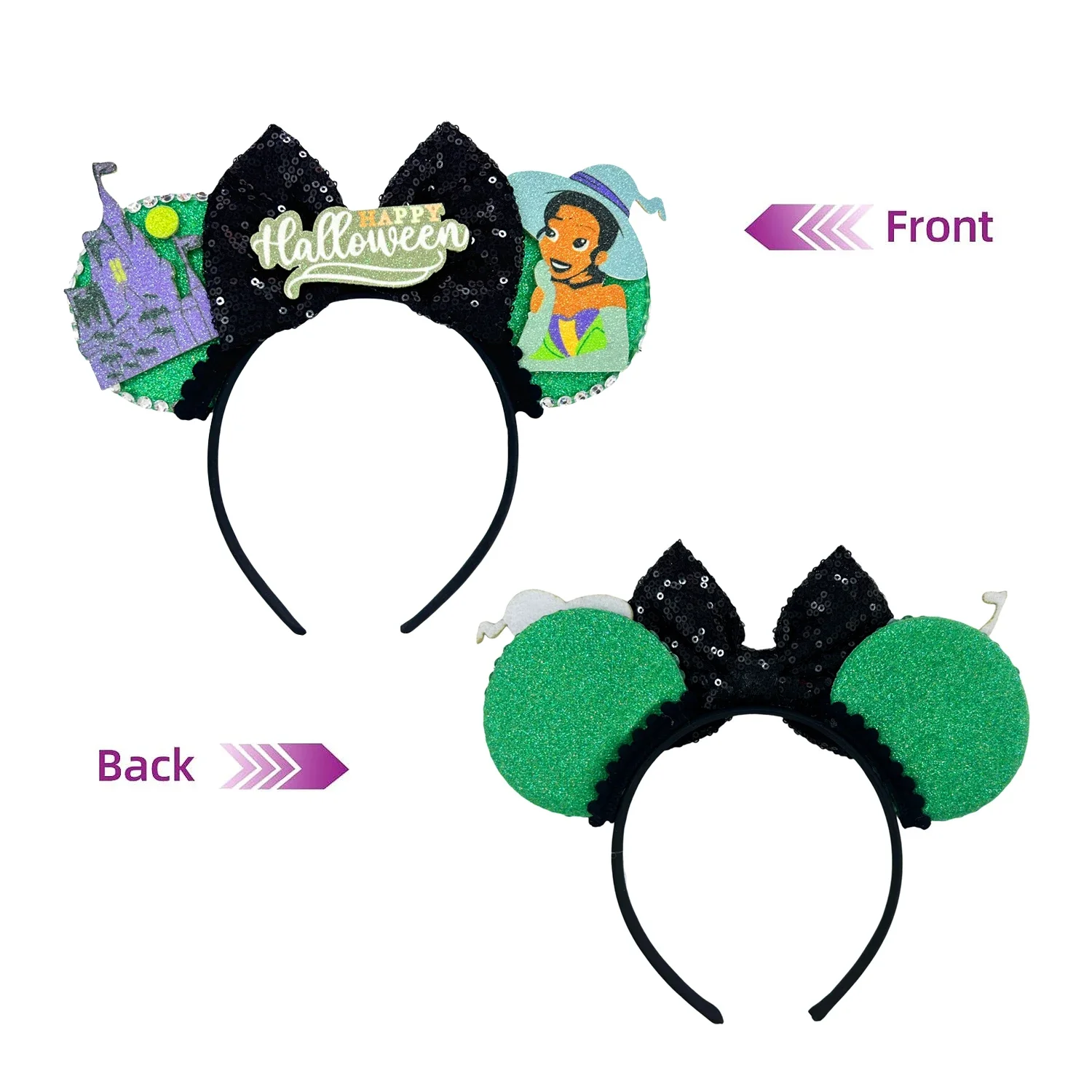 New Halloween Ghost Bat Skeleton Headband for Girls Kids Women Cosplay Hairbands Mickey Mouse Ears Headbands Hair Accessories