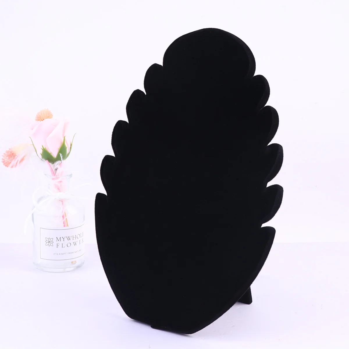 ขาตั้งโชว์สร้อยคอรูปเปลวไฟสีดำ ที่วางสร้อยคอ ที่จัดระเบียบเครื่องประดับ สำหรับร้านค้าปลีก บ้าน และเคาน์เตอร์