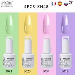 Arte Clavo Nail Gel Polish Set 4PCS Soak Off UV Gel Varnishes Gel Nail Polish For Manicure Need Cured Base Top Coat Nail Kit