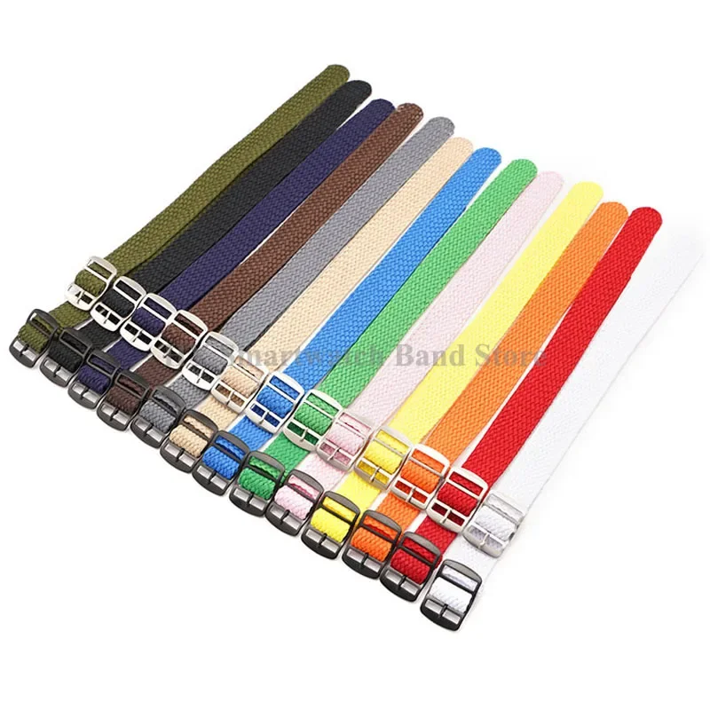 Fabric Woven Nylon Watch Band 14mm 16mm 18mm 20mm 22mm for Perlon Soft Strap Replacement Wrist Band Men Women Sport Bracelet