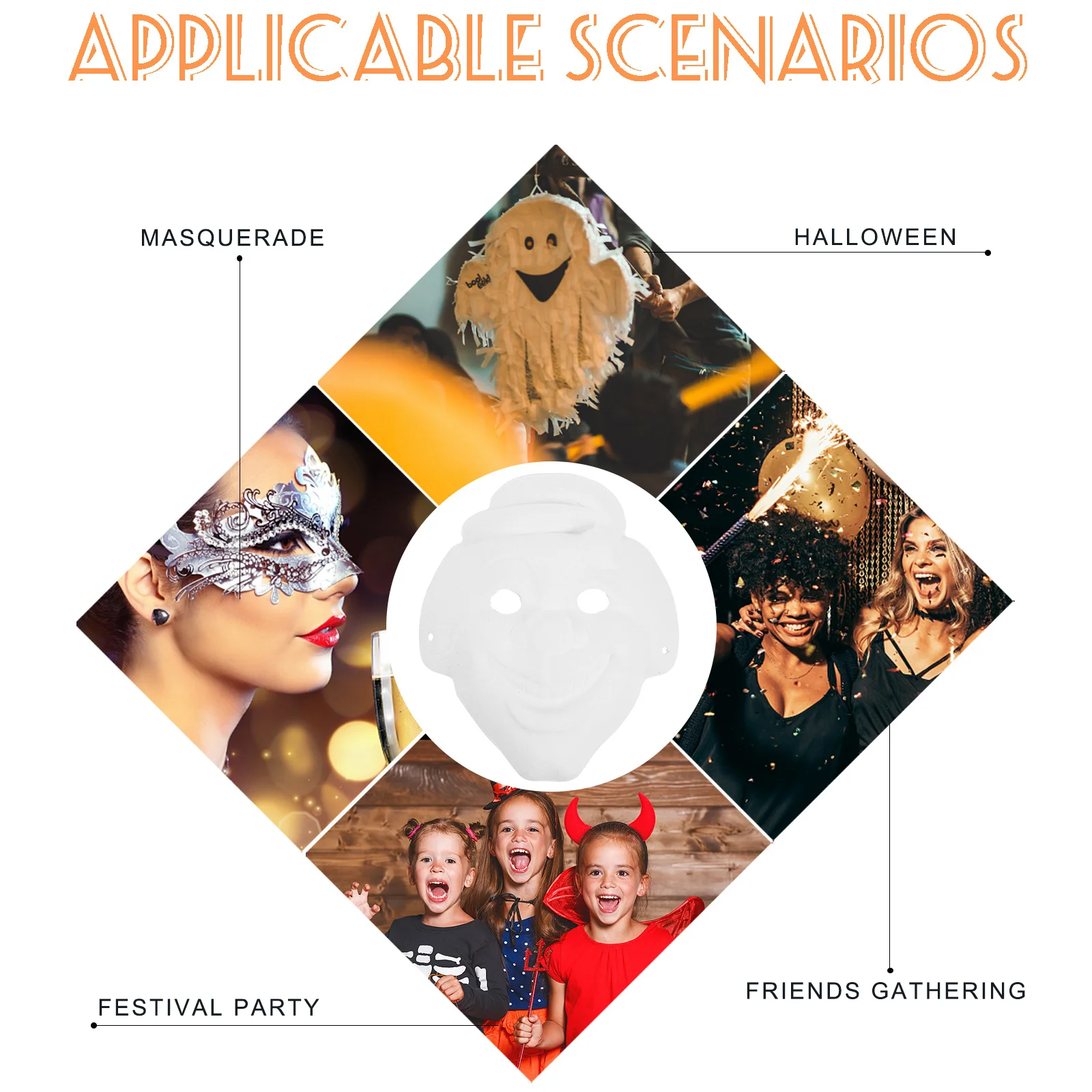 

6Pcs Blank Masks to Decorate for DIY Masquerade Party Kids Crafting Fun Birthday Holiday Event Favor Handmade Paper Mask Set