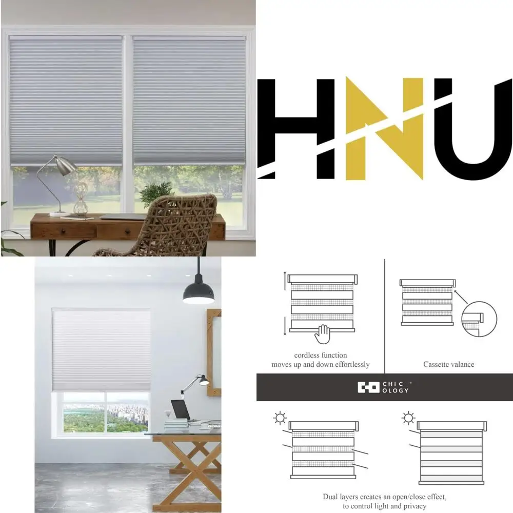 ستائر سوداء لاسلكية للنوافذ - ظلال متينة على شكل قرص العسل مع عزل حراري، تصميم حديث وأنيق