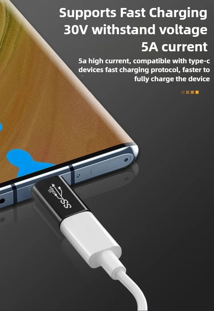 1PCS/2PCS Double-head TYPE - C  Female To Male Bend 90 Degree USB3.1 Gen2 Female To Female Extension Converter  Usb Connector