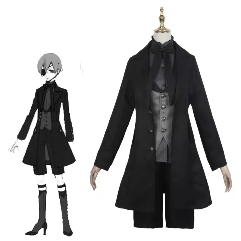 

NewBlack Butler Ciel Phantomhive Cosplay Costume Japanese Anime Halloween Carnival Party Devil Uniform Wig YF32562025