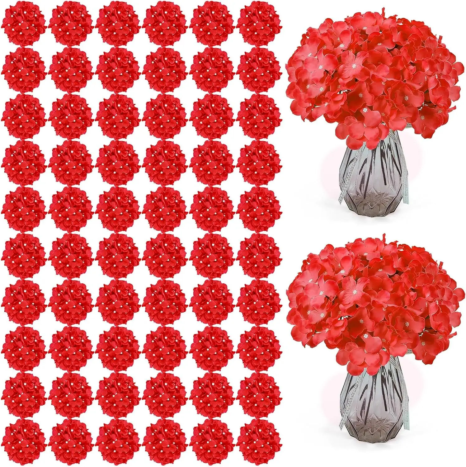 100 Pieces Silk Hydrangea Artificial Flowers Heads Full Hydrangea Flowers for Wedding DIY Floral Decorations image 3