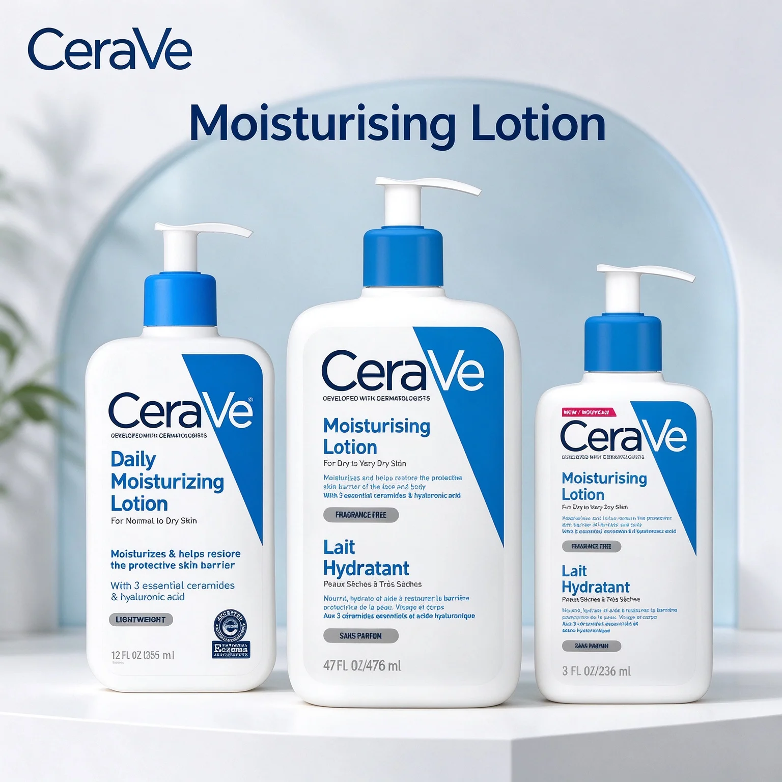 CeraVe Moisturising Lotion 8oz/12oz/16oz(236ml/355ml/476ml) Lightweight Ceramide Lotion For Dry Skin Barrier Repair