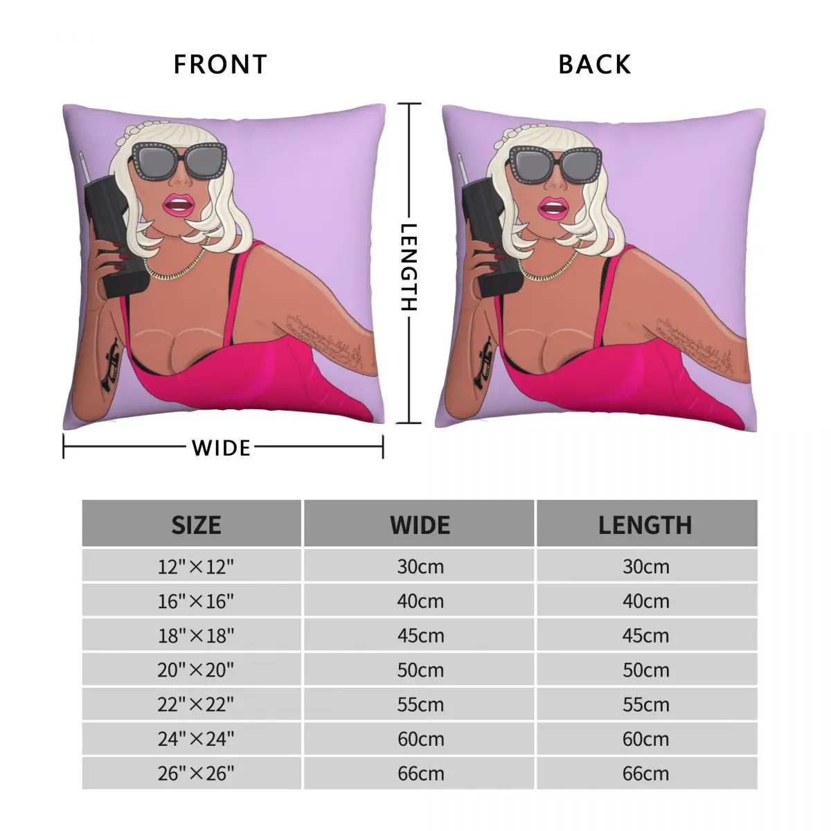 Lady Gaga Telephone Square Pillowcase Polyester Linen Velvet Pattern Zip Decorative Throw Pillow Case Bed Cushion Cover 18