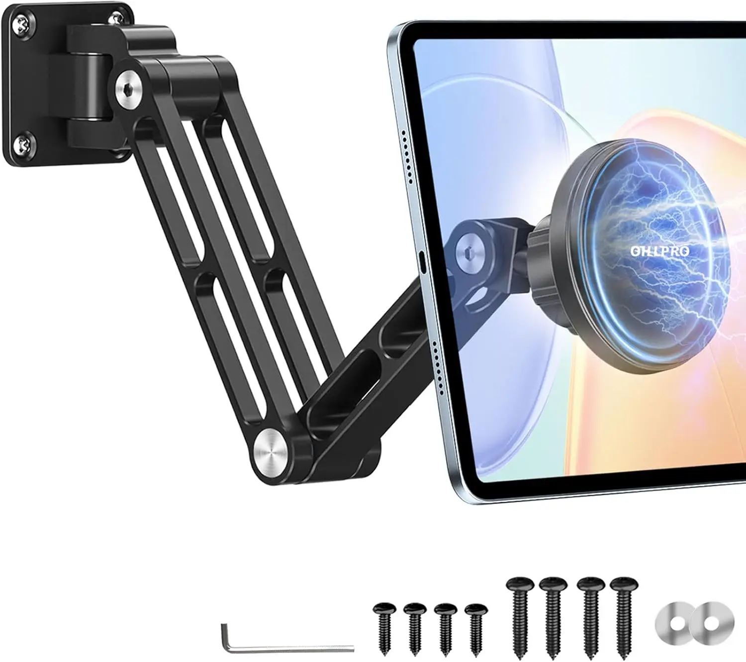 

Magnetic Tablet Wall Mount with 360° Rotating Foldable Arm, for Kitchen Gym Office