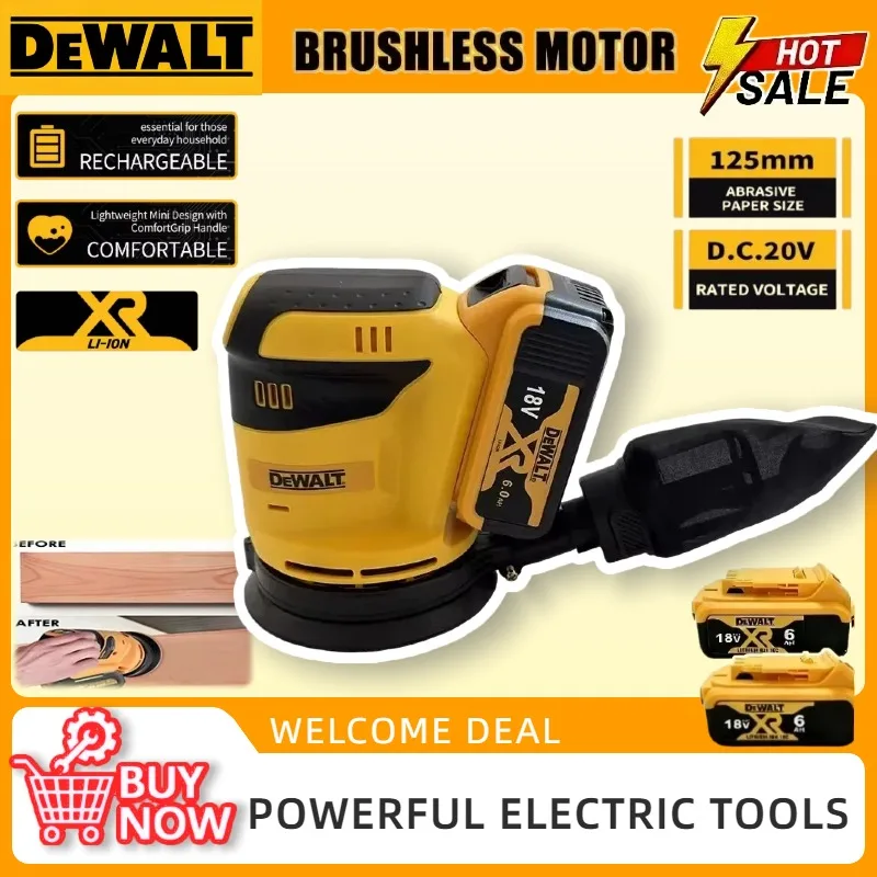 

Орбитальная шлифовальная машина DEWALT с функцией пылеудаления для интенсивной полировки дерева в строительстве и мастерских, совместима с аккумуляторами DEWALT