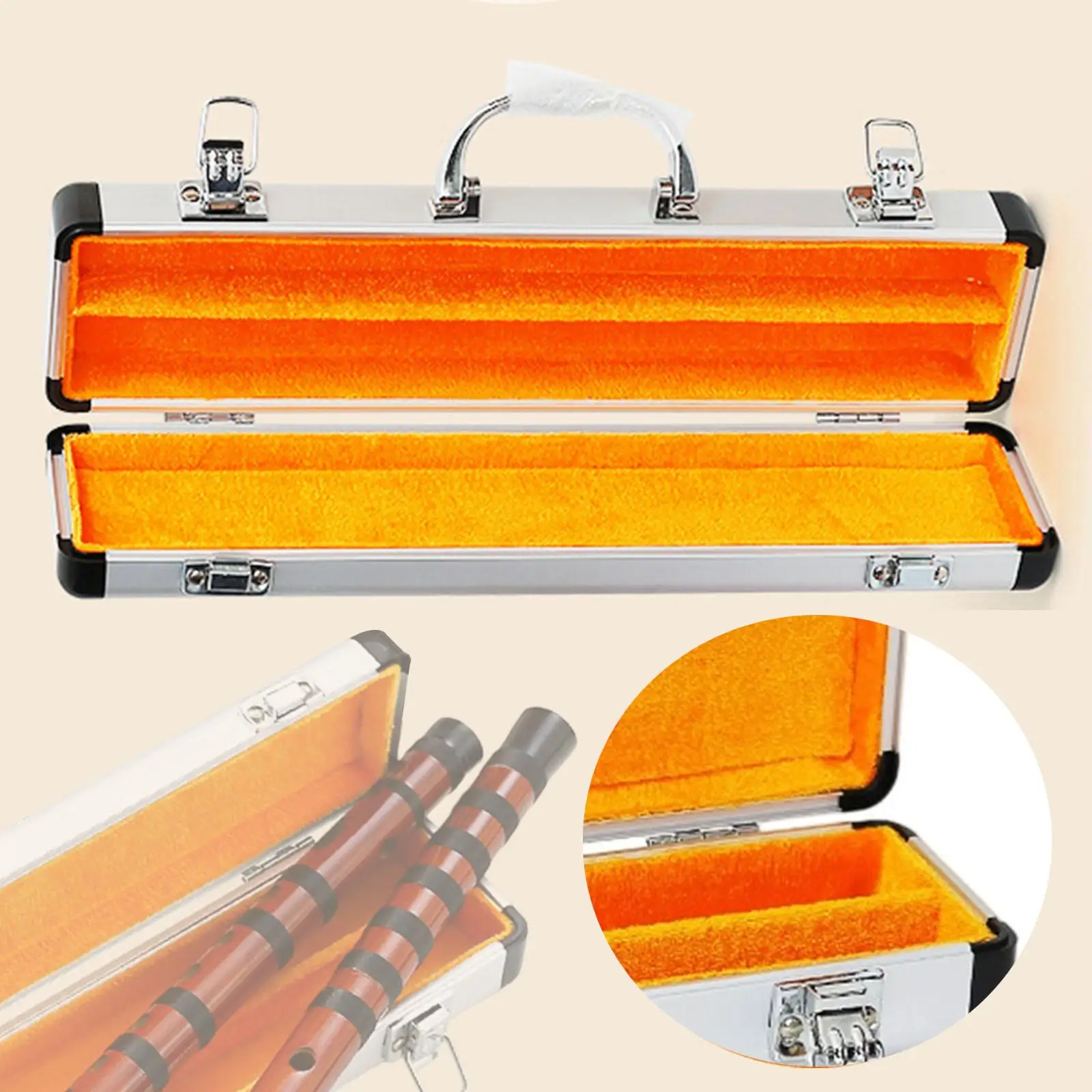 Flute Box Holder Aluminum Alloy Musical Instrument Box Flute Carrying Bag