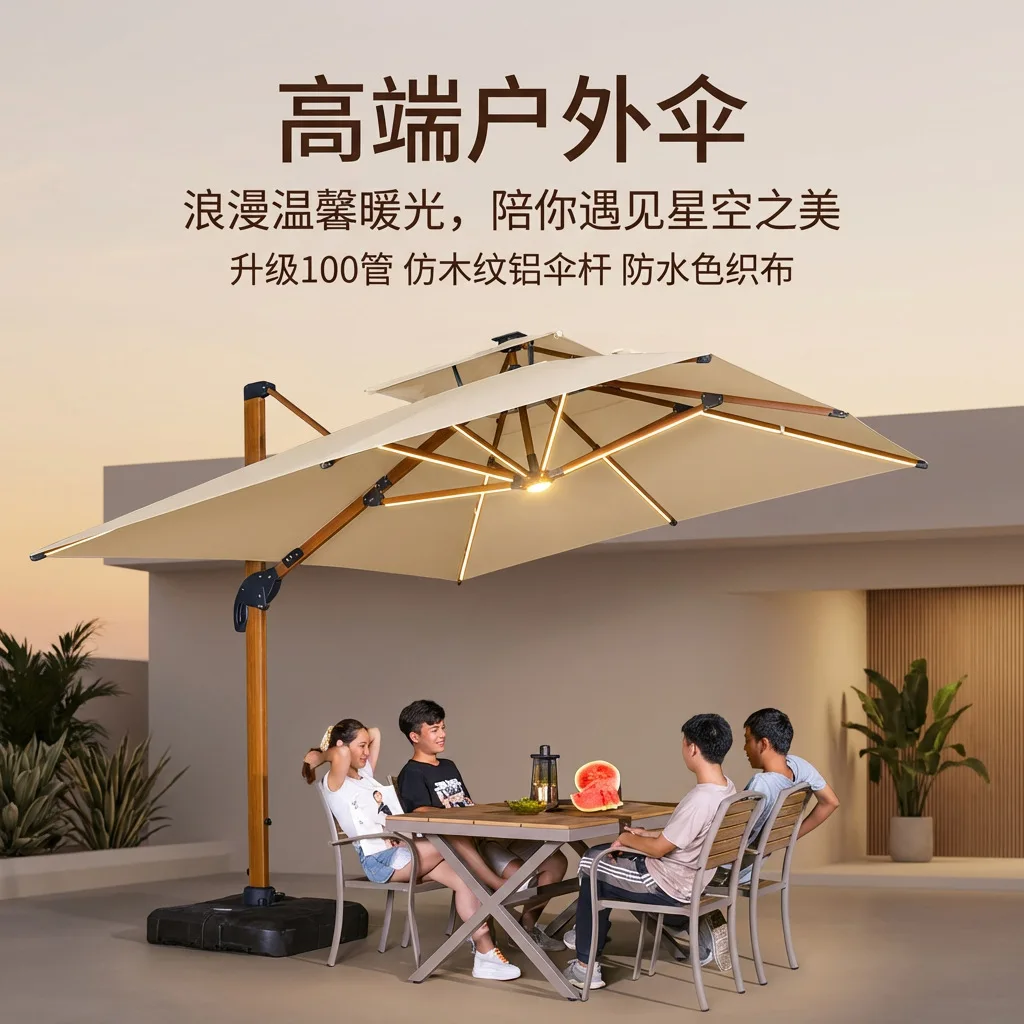 Outdoor Parasol Garden Umbrella Outdoor Rooftop Villa Garden Terrace Large Sun Umbrella Shed Commercial Stall Roman Umbrella