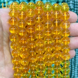 Yellow Glass Natural Stone Round Handmade beads crystal DIY Fashion Earrings Accessories 15