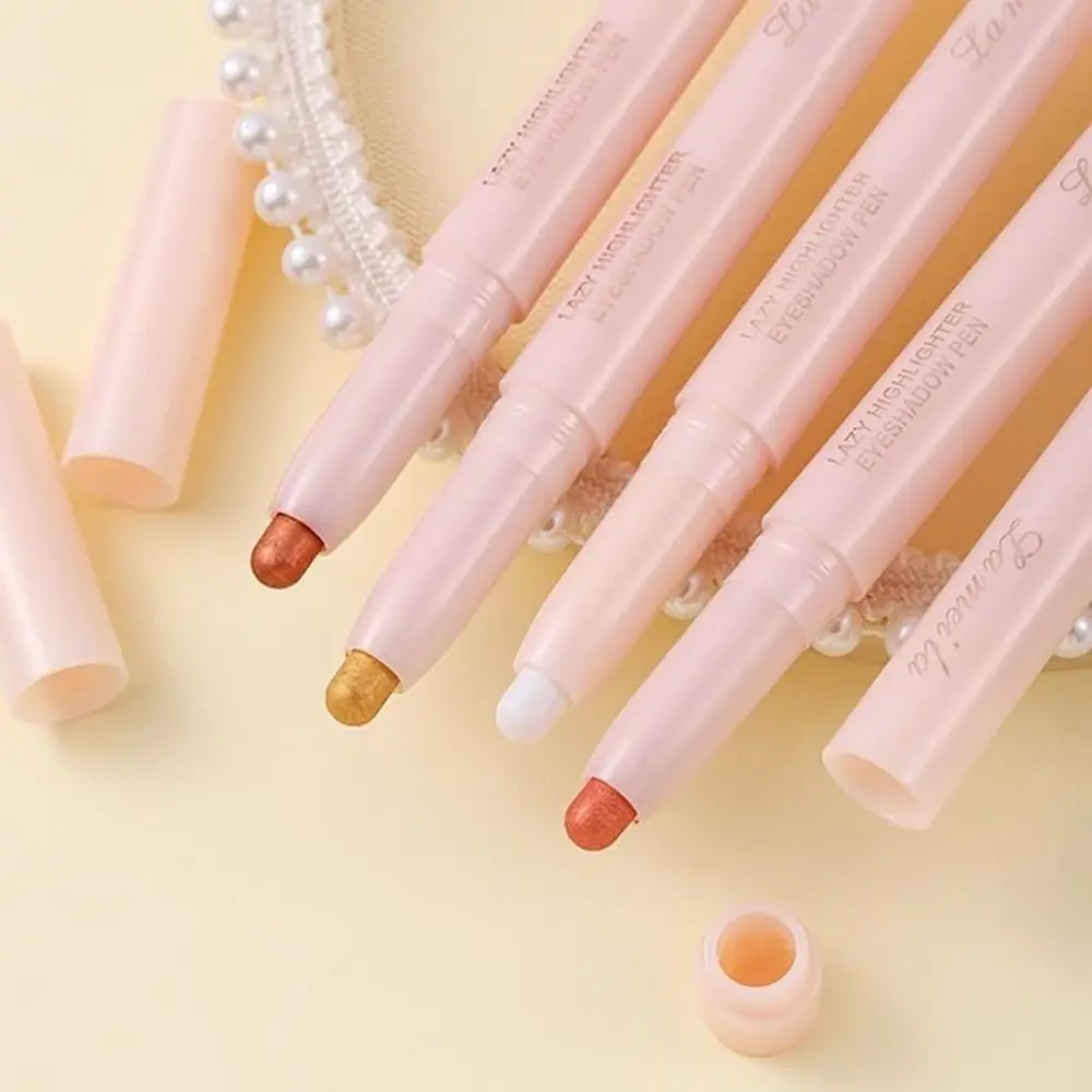 Lying Silkworm Glitter Eyeshadow Stick Matte White Pearl Eye Shadow Pen Brightening High-gloss Highlighter Pen Makeup Cosmetics