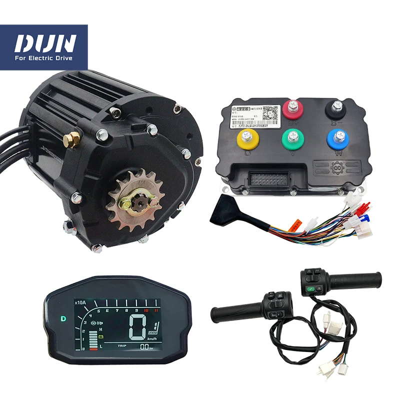 QS 138 90H 4000W V3 Mid Drive Motor with 72V BLDC Fardriver Controller ND72530 and DKD Display T08 Throttle