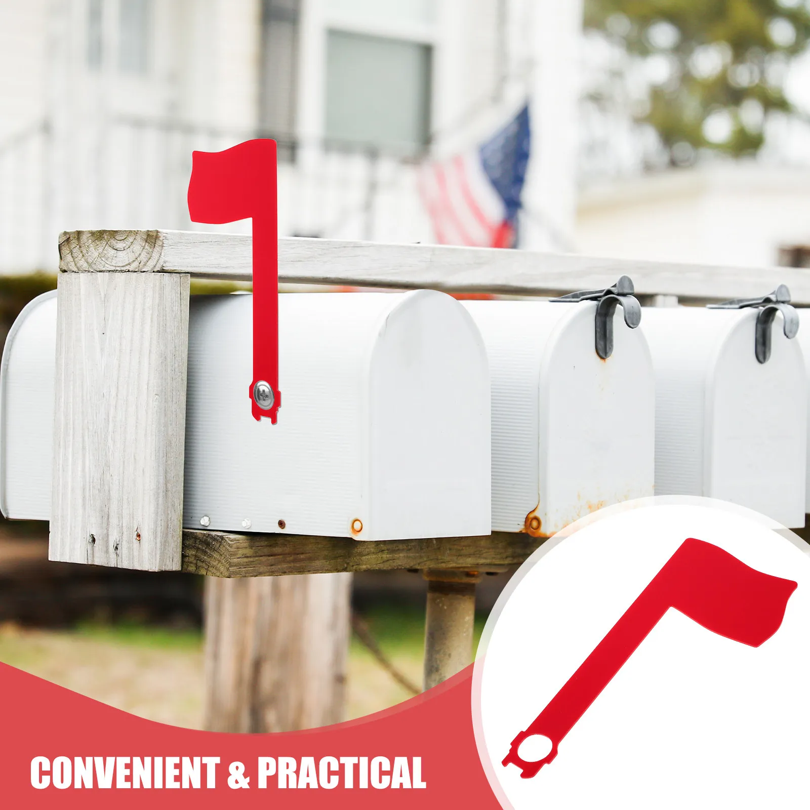 Acrylic Mailbox Flag Box Rotatable Red Flag Mini Patriotic Design Modern Minimalist Style Home Office Classroom Use Decorative