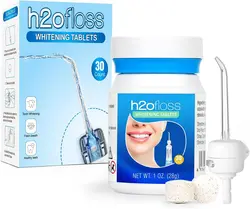 Tabletas blanqueadoras h2ofloss para dientes, compatibles con todos los irrigadores bucales de hilo Dental de agua h2ofloss, 30 unidades/botella (canela)