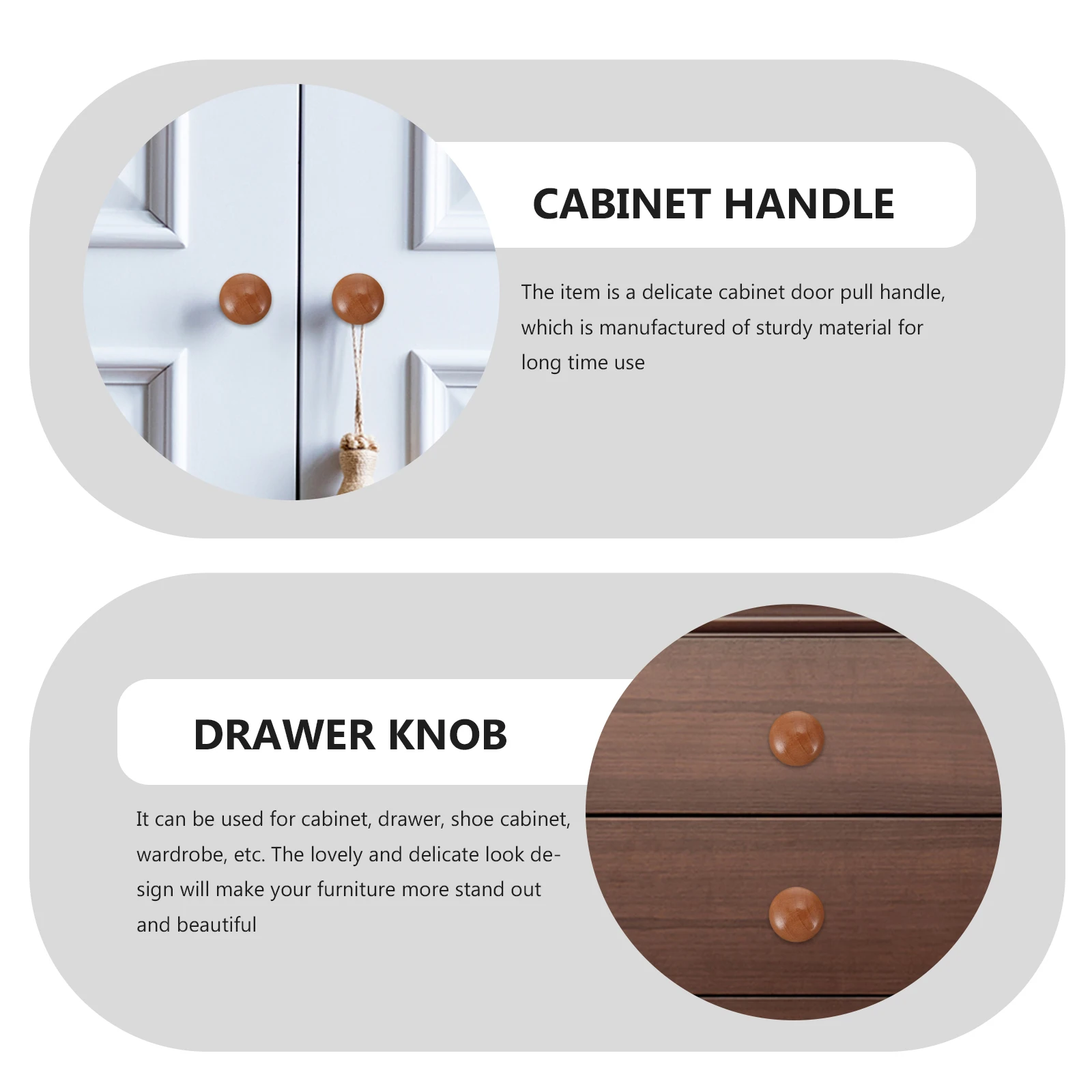 

12Pcs Sturdy Wooden Mushroom Cabinet Door Handles Smooth Touch Furniture Pulls for Drawers Cupboards Cabinet Door Knob