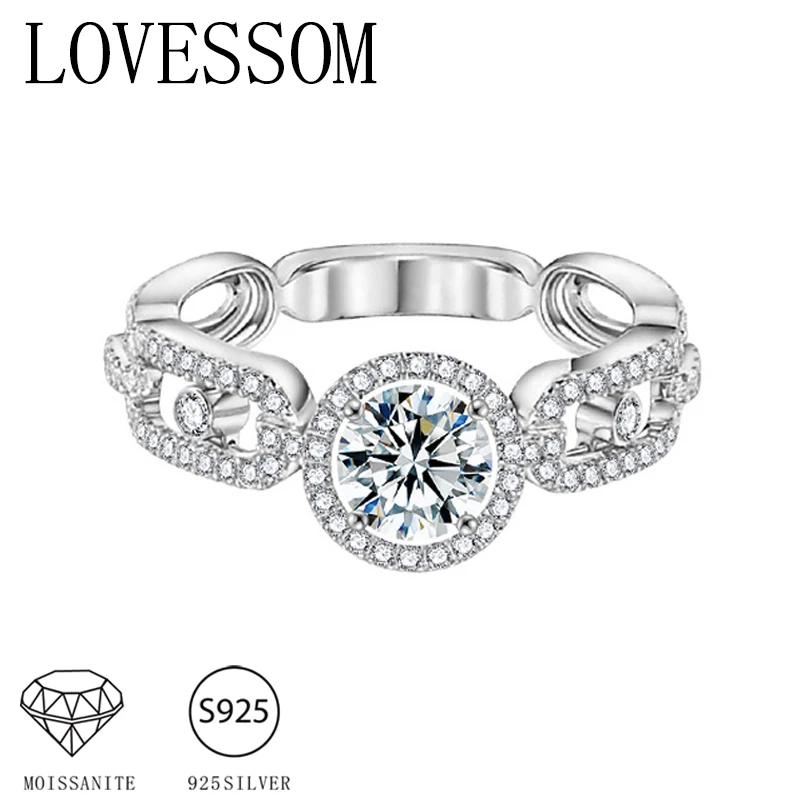 

A 925 silver 0.5 carat moissanite smart geometric ring autumn and winter holiday gift for men and women couple ring