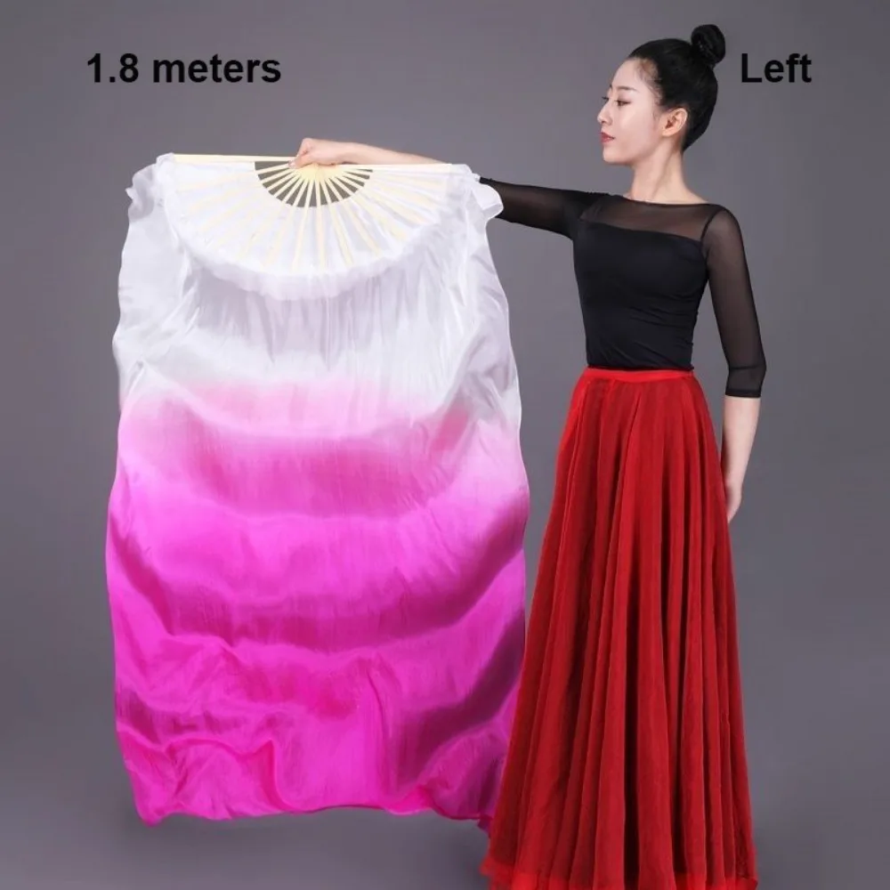 120/150/180cm Kid Women Belly Dancing Fan Tricolor Gradient Pink&White Gradient Color Dancer Fan Right&Left Hands