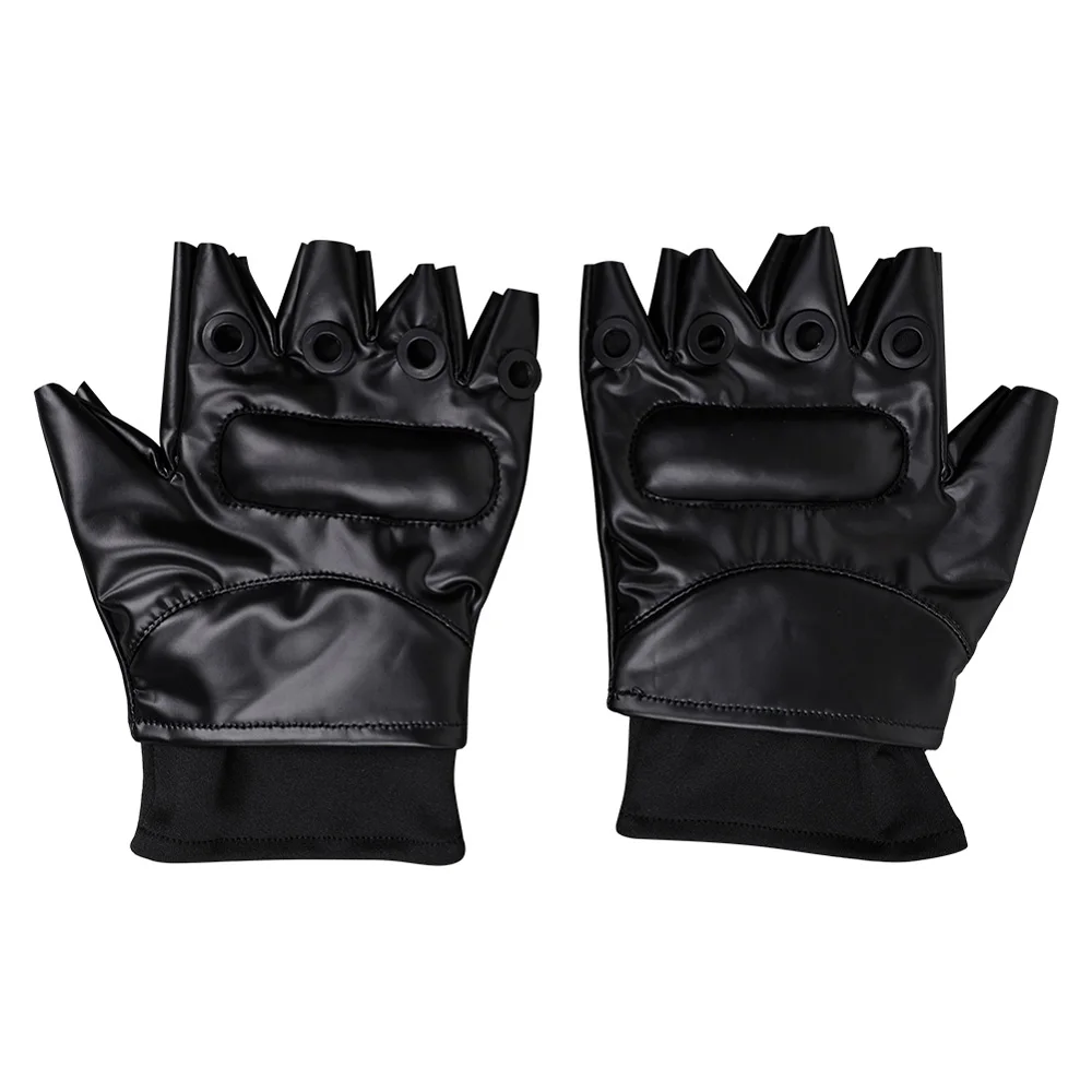 Luvas cosplay sem dedos para adultos, anime leon, biohazard, jogo, residente, re, acessórios, preto, adereços para personagens, presentes para homens