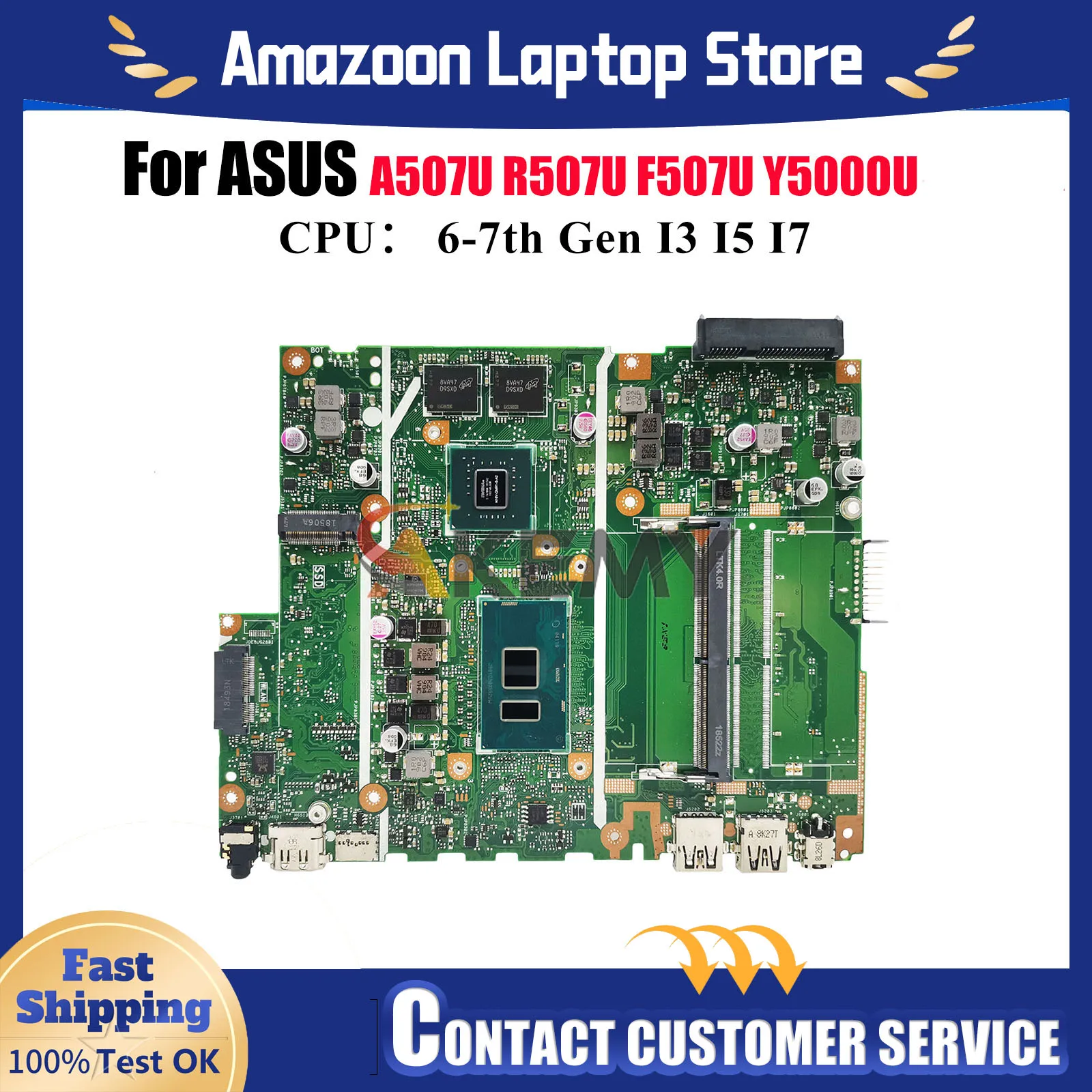 

X507UB Laptop Motherboard For ASUS X507UFR A507U X507UB X507UF F507U X507U R507U X507UAR Y5000U X507UBR Mainboard I3 I5 I7 CPU