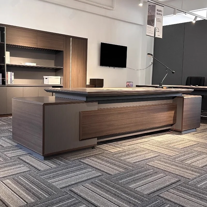 custom.New Style Walnut Solid Wood Desk, President Desk, Modern's Office Fashionable Large Class Desk with