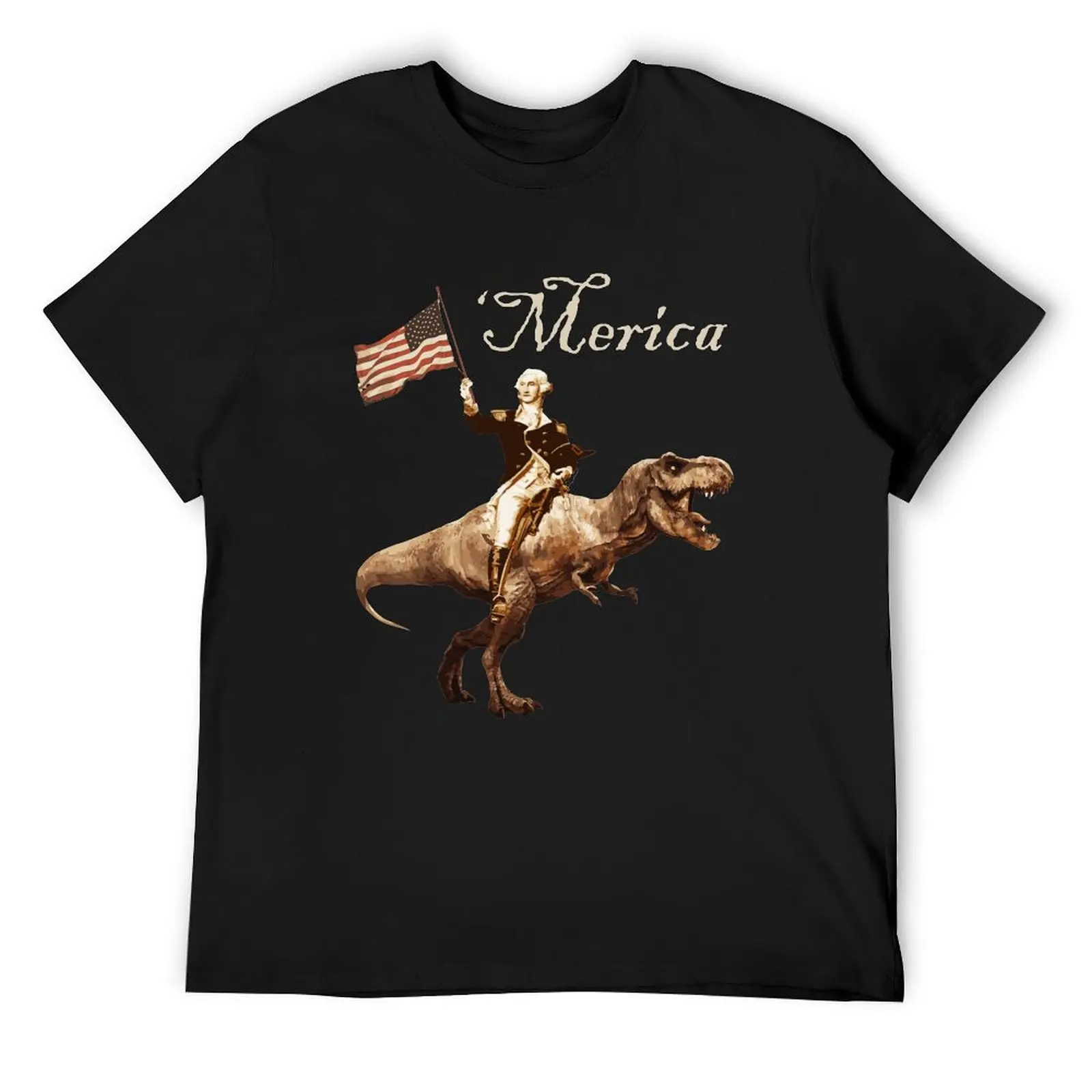 

Merica T-Rex Dinosaur T-Shirt summer clothes tees blanks mens designer t shirt