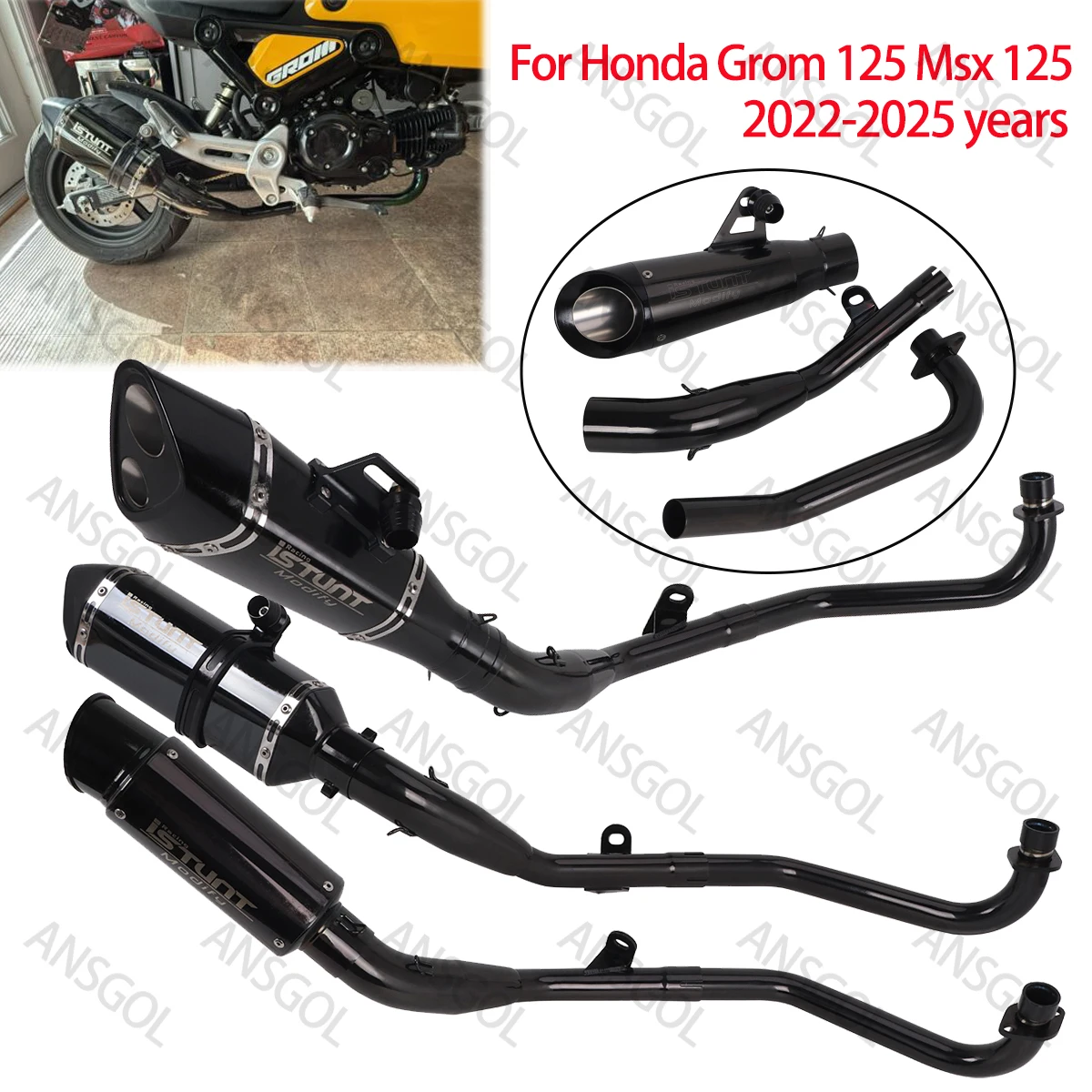 Slip on para Honda Grom 125 Msx 125 2022-2026 años Moto Escape silenciador enlace cabezal tubo GROM 125 sistemas completos de escape
