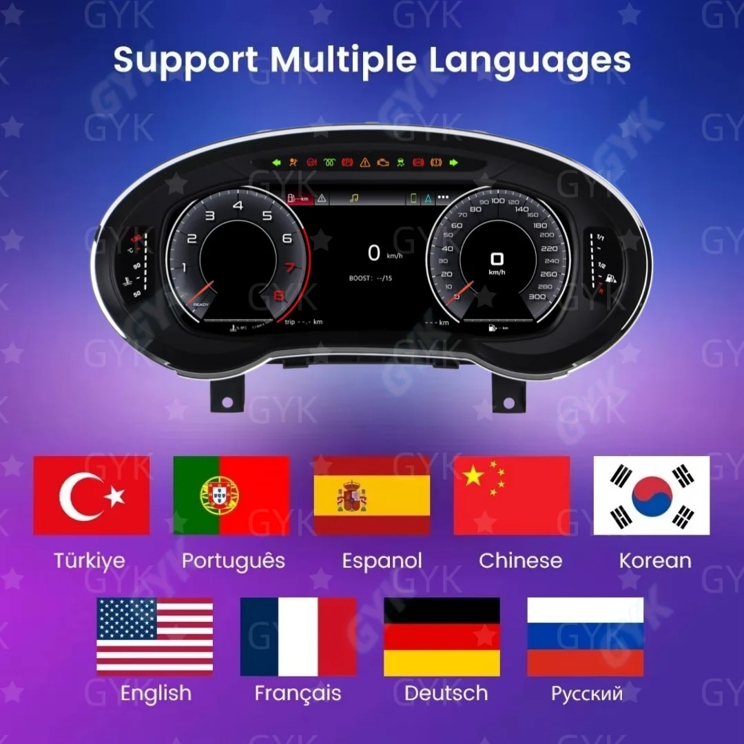 12.3'' Linux Car Virtual For Audi A3 2014-2020 Digital Instrument CockPit LCD Speedometer Dashboard Player Odometer Gauge view 3