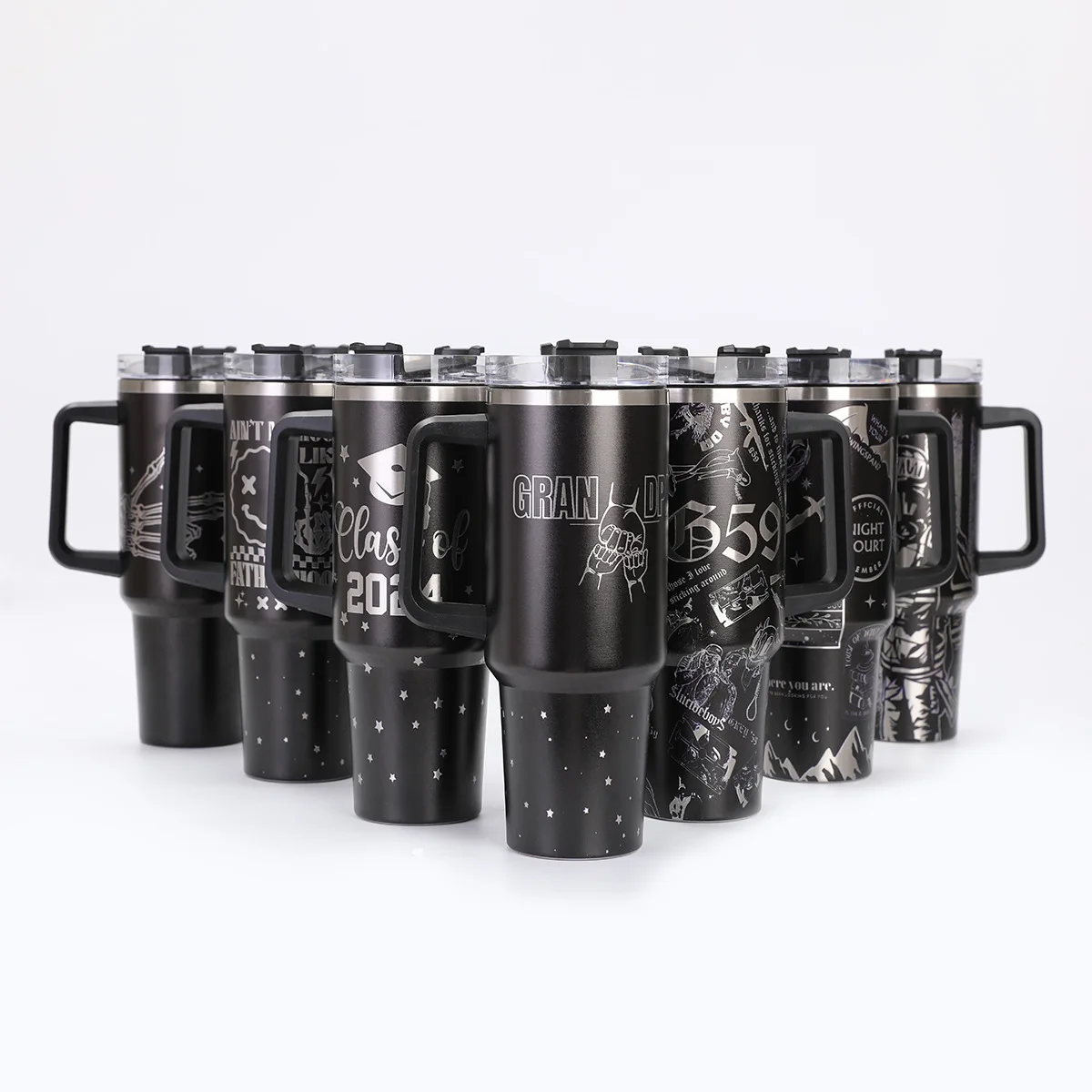 304 Stainless Steel Insulated Water Bottle Thermal Coffee Car Cup Cold Hot Mugs Vacuum Flask with Handle Straw for Sport Gif