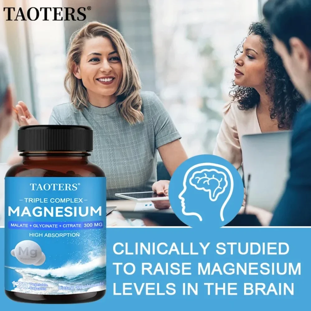 Night Relax Calm Sleep Magnesium Complex Capsules, Supports Muscle & Nerve Health, Relieves Stress