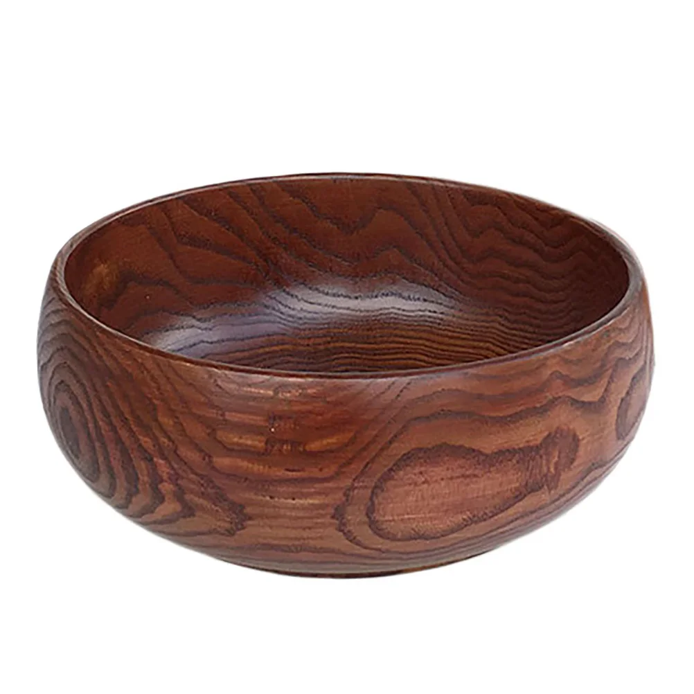 

1Pcs Wooden Fruit Bowl Creative Salad Dessert Container Safe Material Elegant Party Wedding Home Use Round Wood Bowl