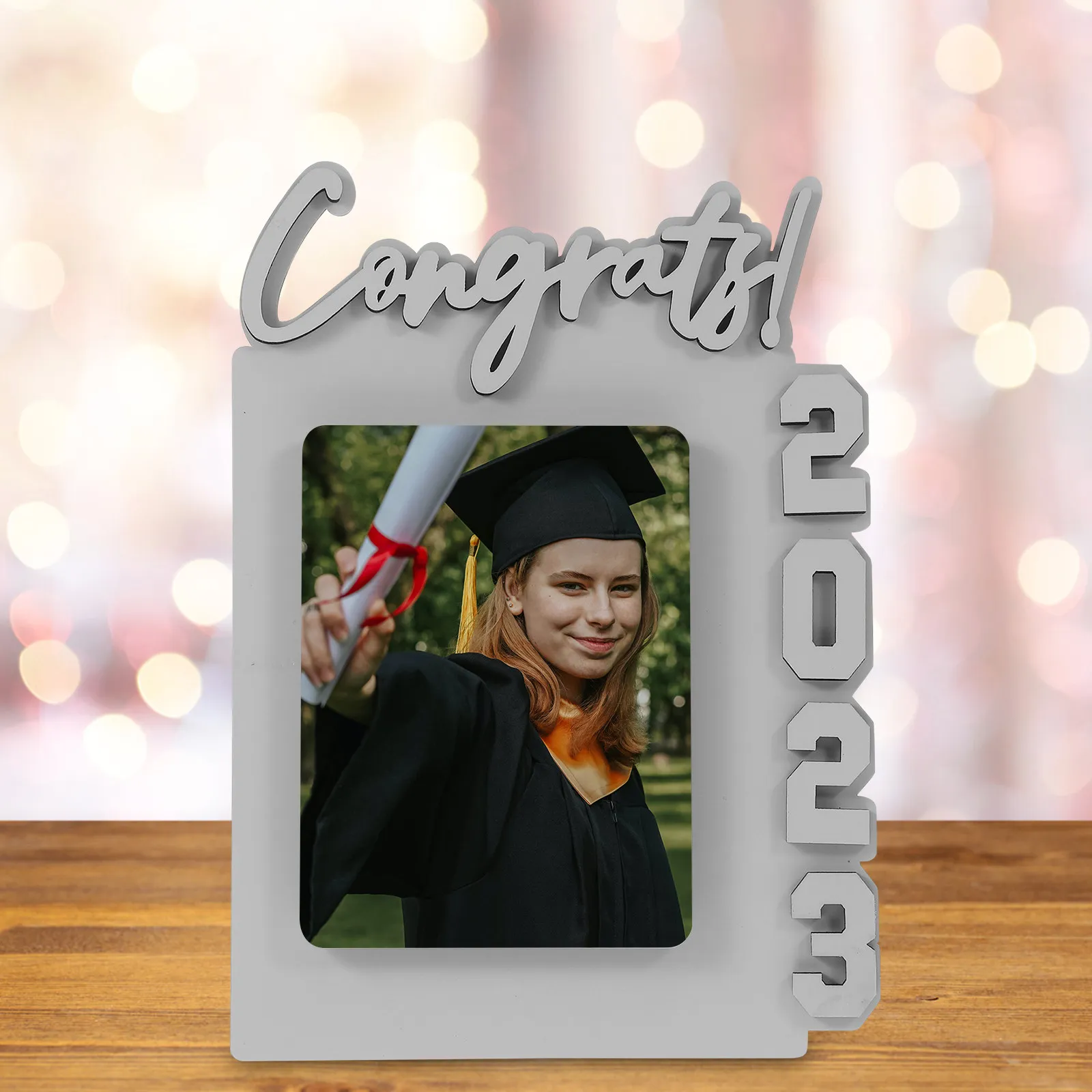 Sublimation Picture Frame Blank Wooden Graduation Table Centerpiece Grad Photo Frame DIY Craft Decoration Home Office Photo