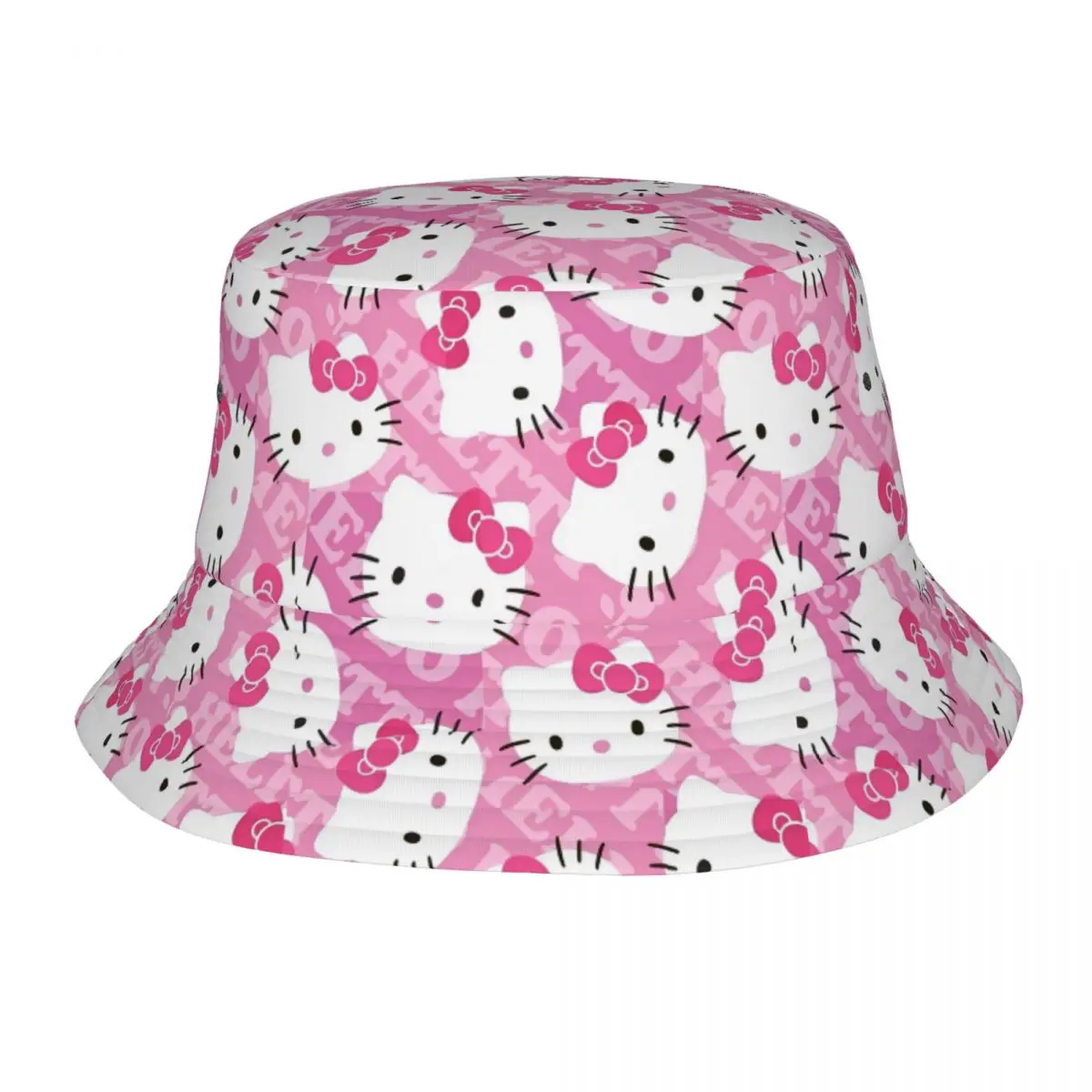 

Unisex Harajuku Bucket Hats Hello Kitty Accessories Bob Hat For Picnic Headwear Lightweight