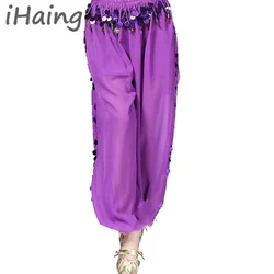 Women Belly Dance Pant Oriental Genie Harem Pants Belly Dancing Tribal Costume India Shinny Bloomers Trousers