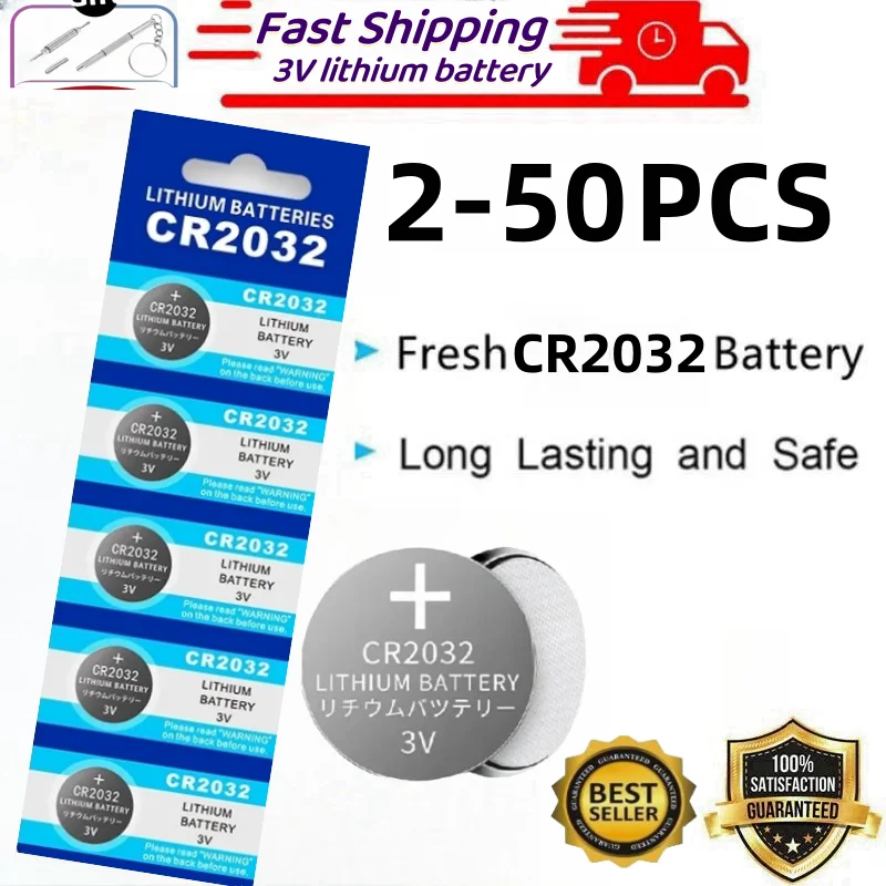 

CR2032 battery 3V Lithuim Button Cell Batteries BR2032 DL2032 ECR2032 bateria 2032 for Electronic Watch LED Light Toy Remote