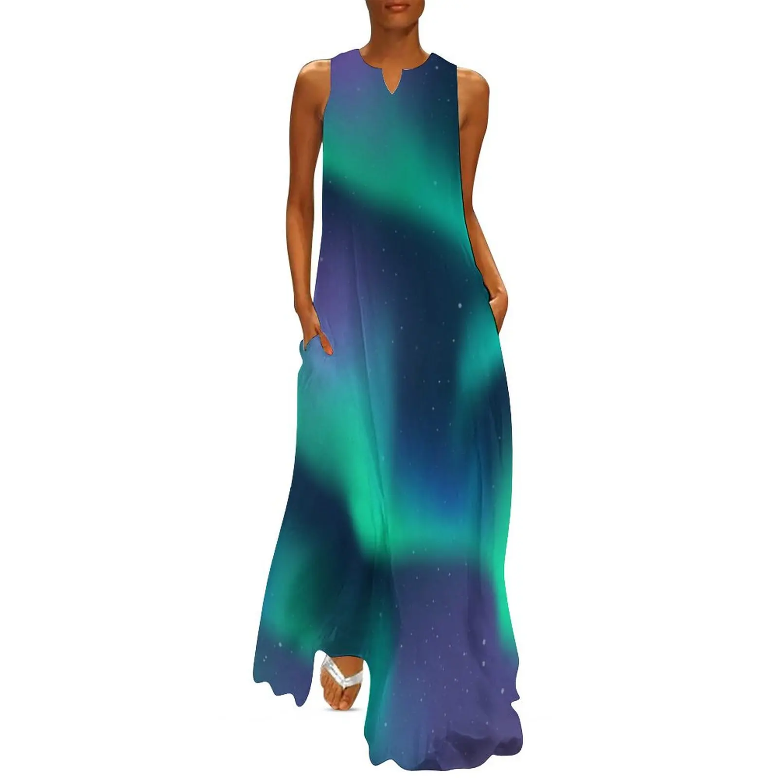 

Aurora Borealis Northern Lights Long Dress women clothes women clothing 2025 new arrivals Dress