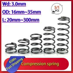Wire diameter 3.0mm 65MN Strong Spring Steel Pressure Compression Shock Absorber Return Spring Provide Customization 5pcs