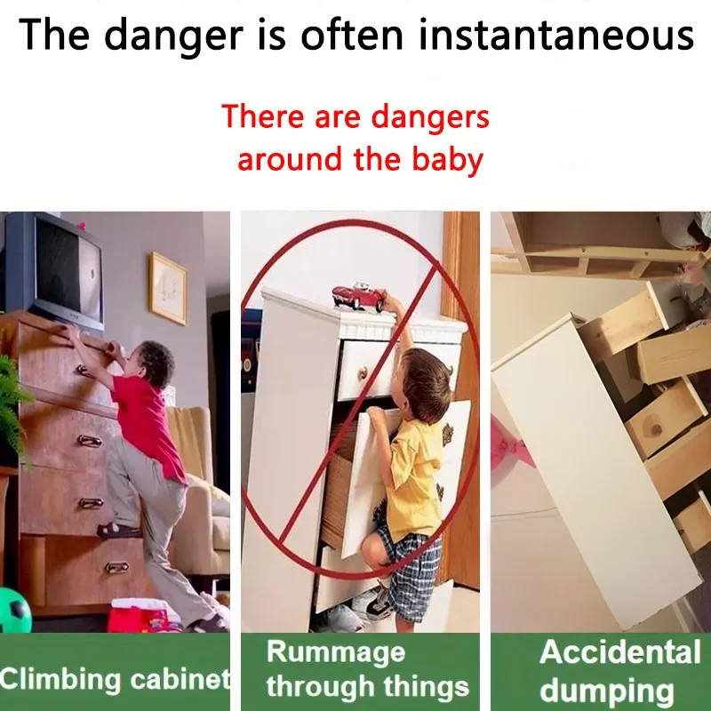 Kotwy meblowe Mocne, samoprzylepne, stałe, zapobiegające zrzucaniu urządzeń Bez przebijania, zapobiegające przewróceniu się, kotwy z klamrami do szafek