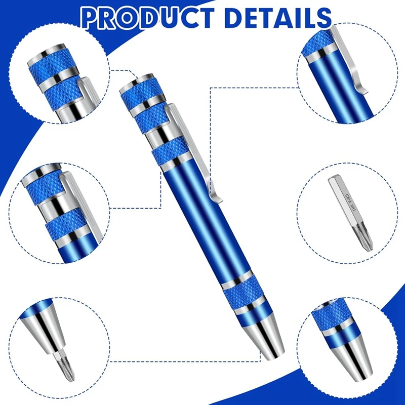 Set Obeng multifungsi, 4 buah obeng magnetik empat warna praktis Mini