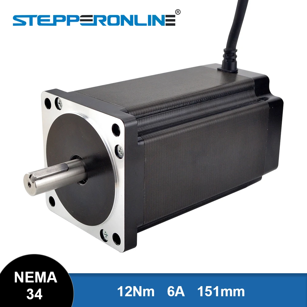 stepperonline nema 34 stepper motor 12nm 6a 1515 mm stepping motor 14 mm eixo para fresagem cnc maquina de gravura 01