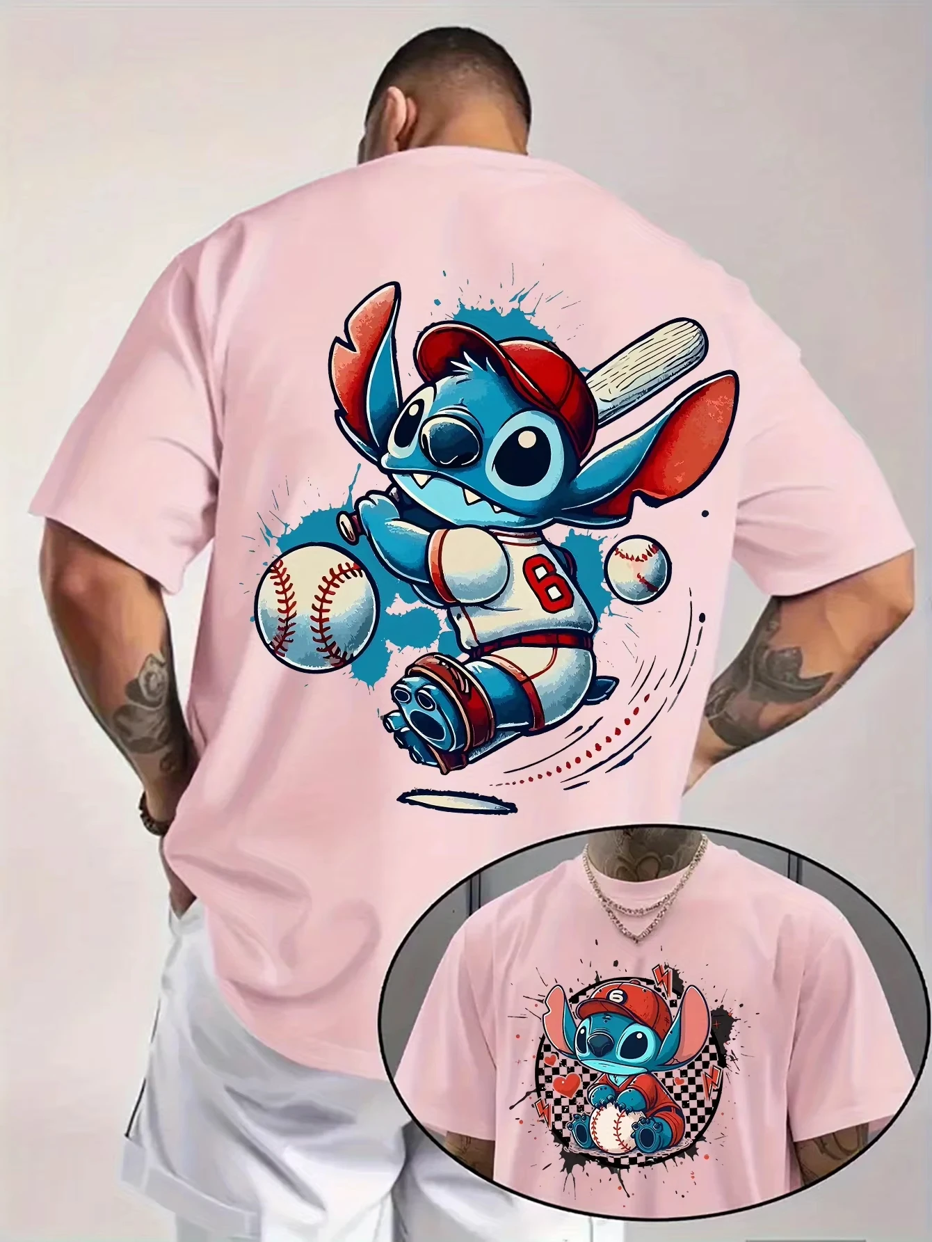 

Disney 2026 New Fashion Disney Stitch Event Print Women's T-Shirt Short Sleeve O-Neck Casual Loose Plus Size Top